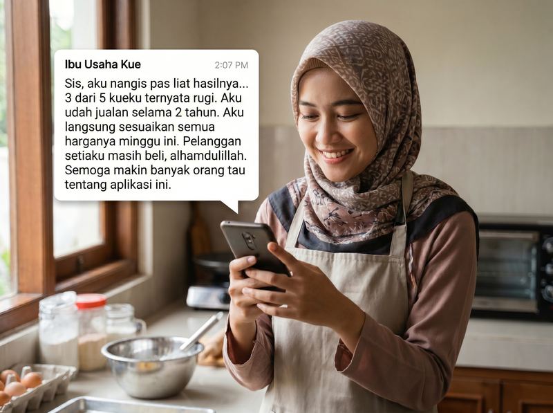 Testimoni usaha kue — CekModal